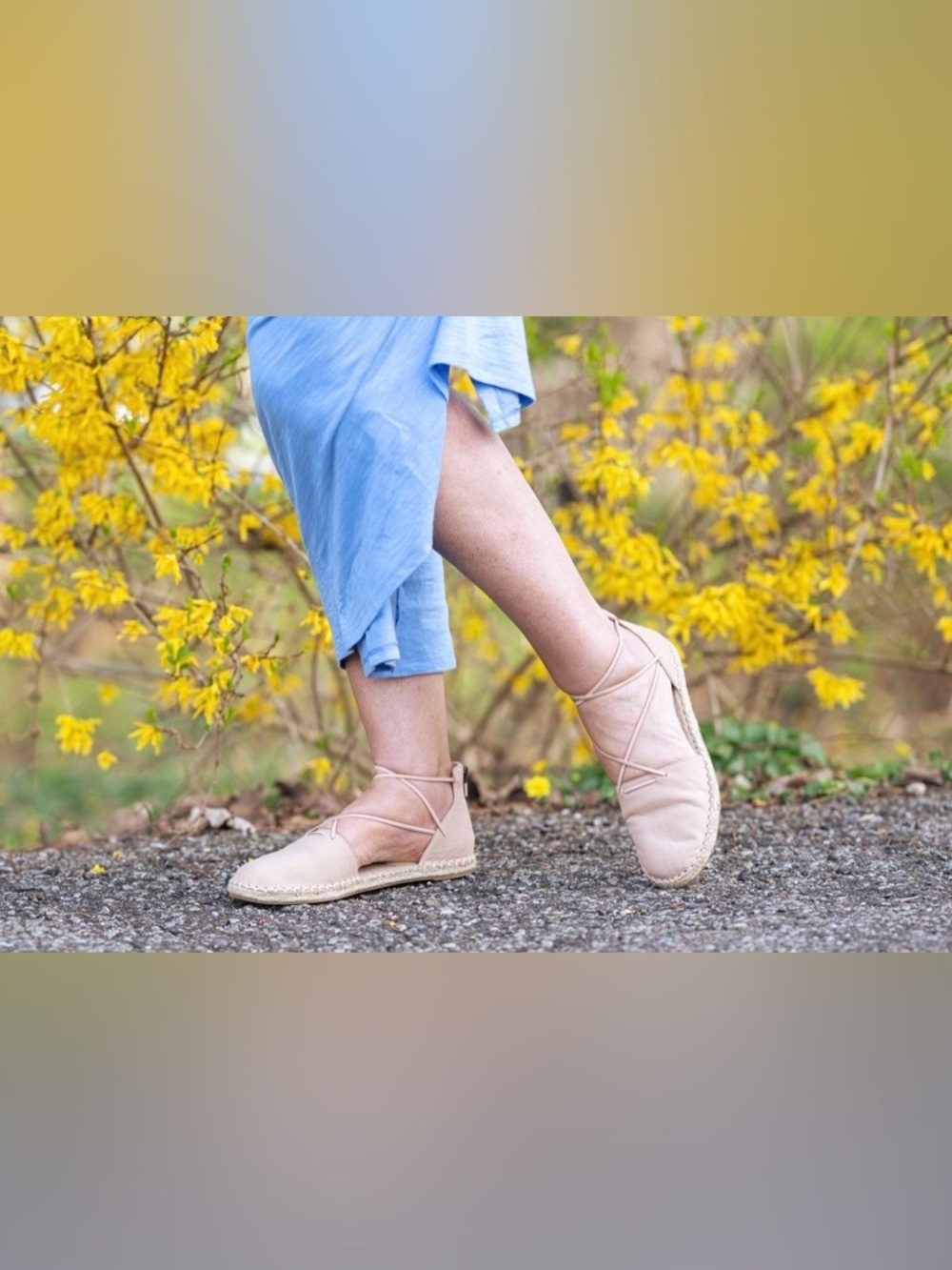 Eileen Fisher tan Wrap-Tie Espadrilles size 8